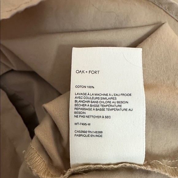 OAK + FORT Women’s Light Beige Button-Down Shirt - Picture 5 of 5
